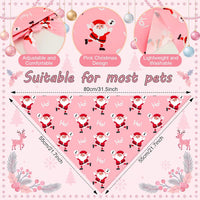Abbylike 100 Pcs Fall Thanksgiving Dog Bandanas Bulk - Pink Christmas / 31.5 x 21.7 x 21.7 Inch - image 3