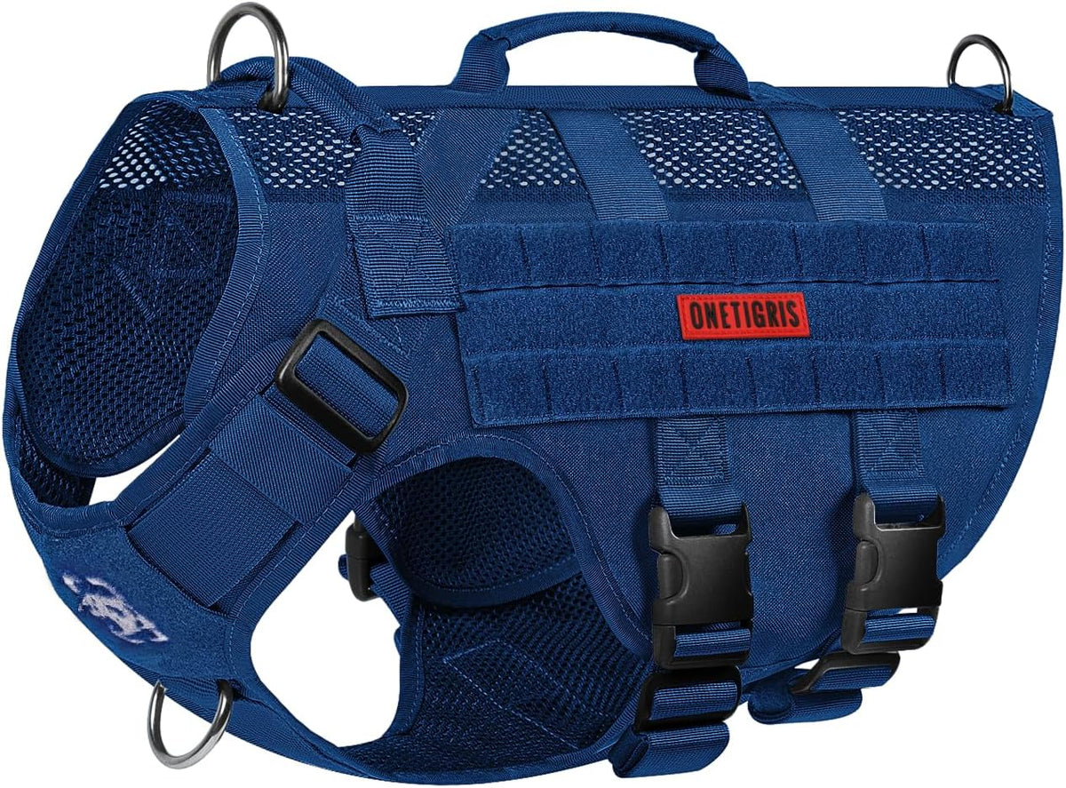 OneTigris No Pull Tactical Dog Harness for Medium Dogs - Blue / L