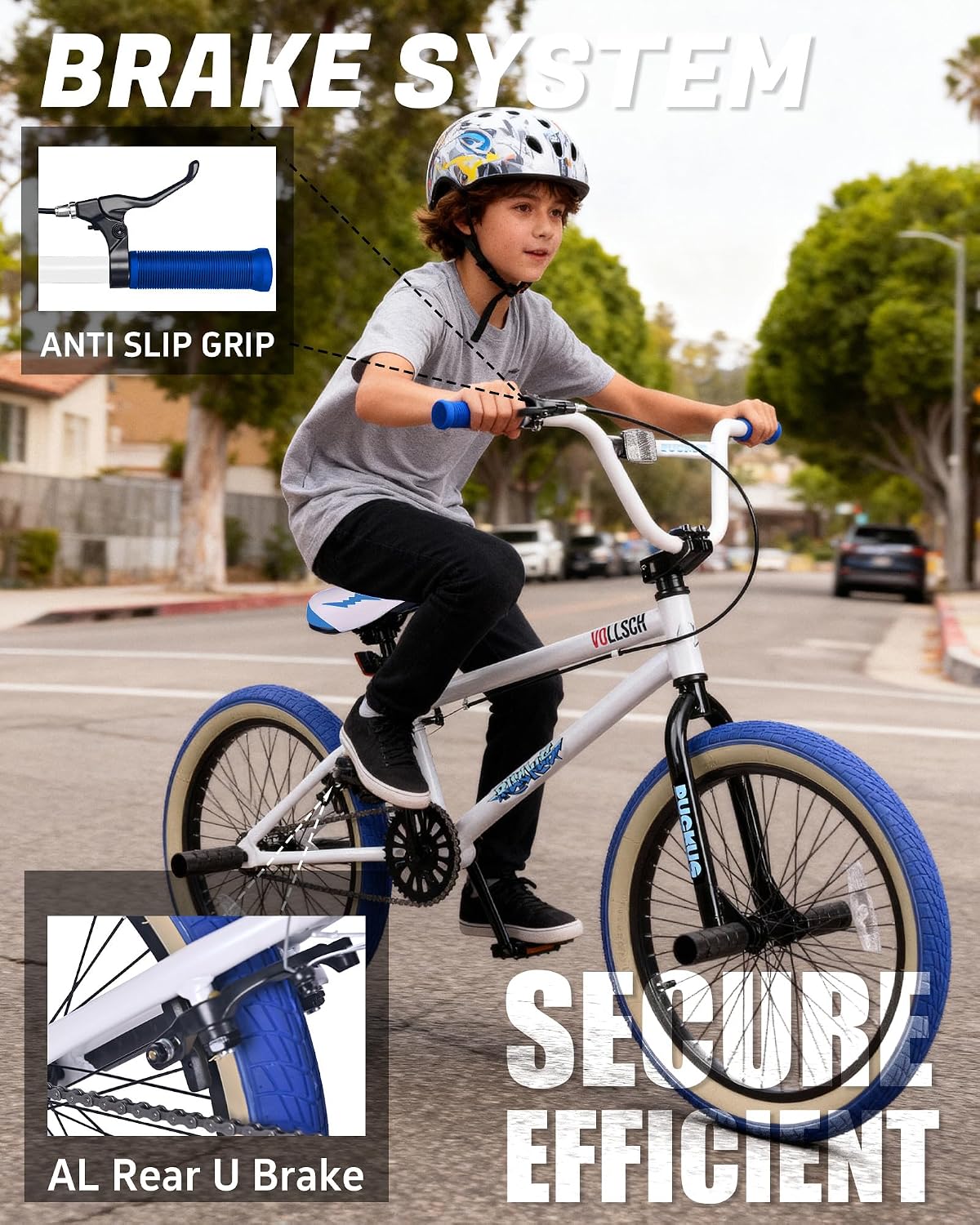 vollsch RUCKUS 20 inch kids freestyle BMX bike with pegs - view 14