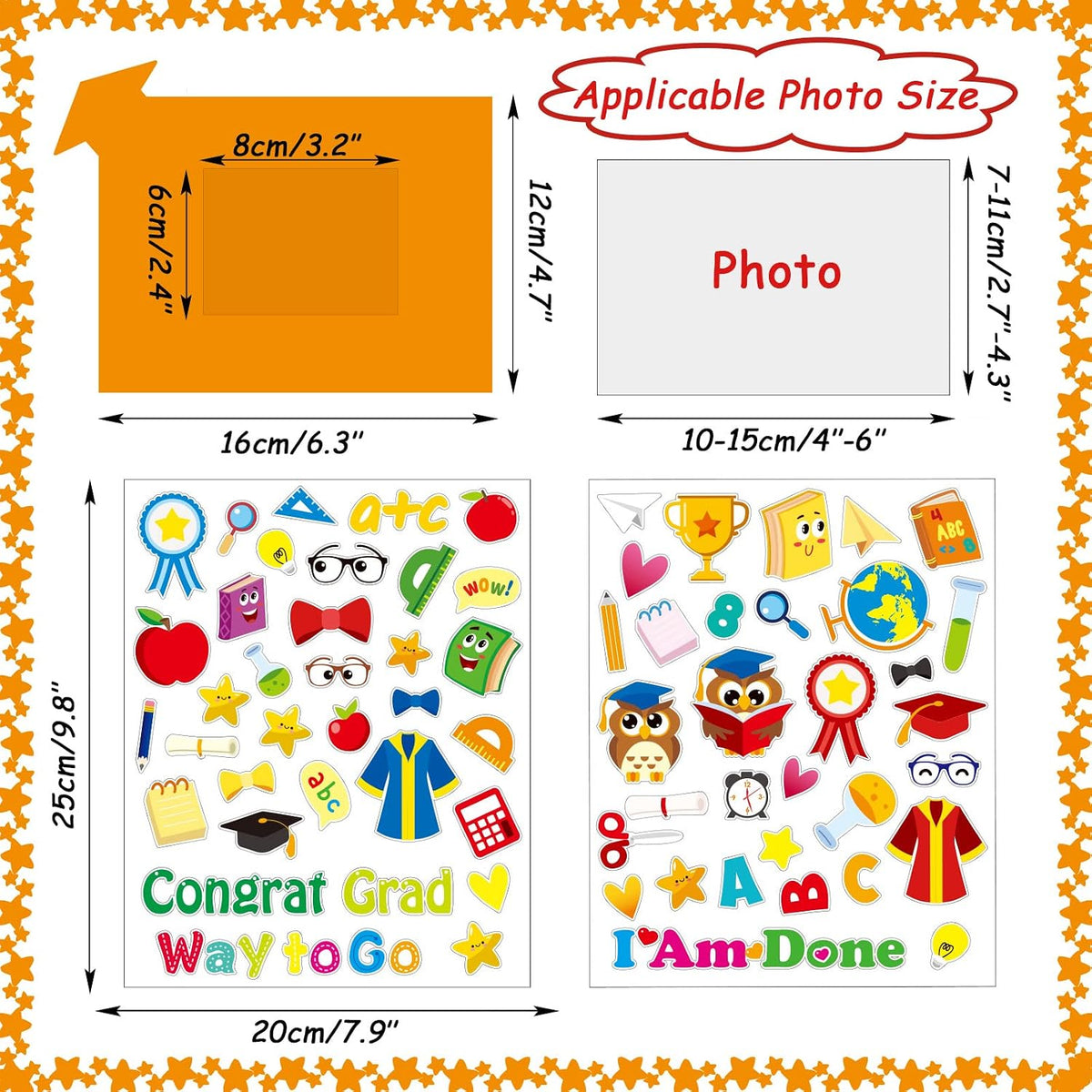 30 Packs Halloween Arts and Crafts for Kids Picture Frame Craft Kits - Congrats - image 3