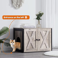 Cat Litter Box Enclosure, Hidden Litter Box Furniture - Greige - image 3