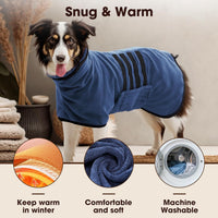 Microfiber Dog Bathrobe, Super Absorbent Dog Drying Coat – Essentials for Dogs - Dark Blue / XX-Large - image 3