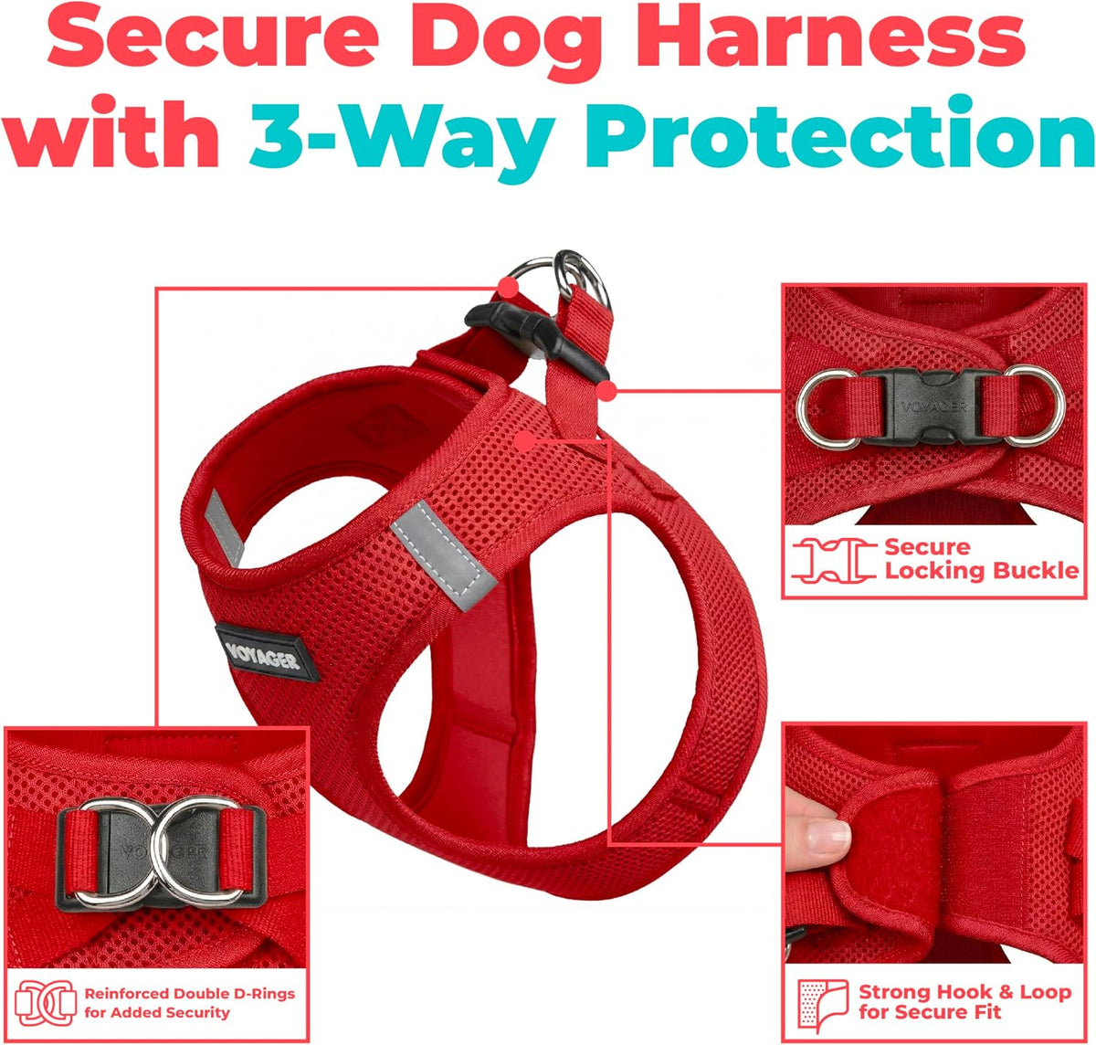 Voyager Step-in Air Dog Vest Harness - Red / XXS (Chest: 12 - 13.5") - image 2