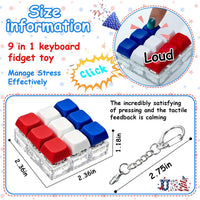 XiawaLangzhuo cat paw keyboard fidget toy, 9-in-1 clicker keychain in white and purple - view 32