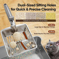 Large Metal Cat Litter Scoop w/ Deep Shovel - Grey - image 3
