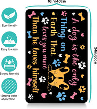 Pet Feeding Mat for Floors Cat Food Mat Waterproof Dog Food Mat - 24"L x 16"W / Black - image 4
