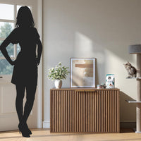 Evermagin 31.5" Cat Litter Box Enclosure Furniture – Essentials for Cats - Walnut - image 2
