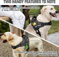 AUROTH Dog Harness for Large Dogs No Pull Tactical Harness and Leash - Black / M(Neck:17.7"-24",Chest:23.6"-31.9") - image 3
