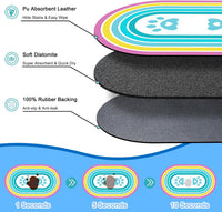 Cat Food Mat Small, 20''x12'' Absorbent Cat Feeding Mat - 24''x16'' / Blue Paw - image 2