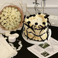 Chunful fake cherry cake toppers with red polyester bows - view 28