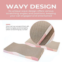 Cat Scratching Pads Cardboard Cat Scratchers for Indoor Cats Reversible Large Wide Corrugated with Catnip and Mini Toy(5pcs)