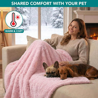 PetAmi Fluffy Sherpa Waterproof Dog Blanket for Small Pet Cat - Pink / Small (24x32) - image 4