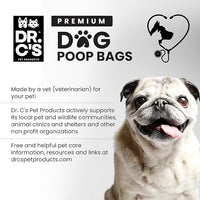 Certified 65% PCR (Post Consumer Recycled) Plastic and 35% Plant Based Dog Poop Bags - Dr. C's Premium Dog Poop Bags - 270 Bags / 18 Rolls, Extra thick, Leak Proof, Unscented, Earth Friendly
