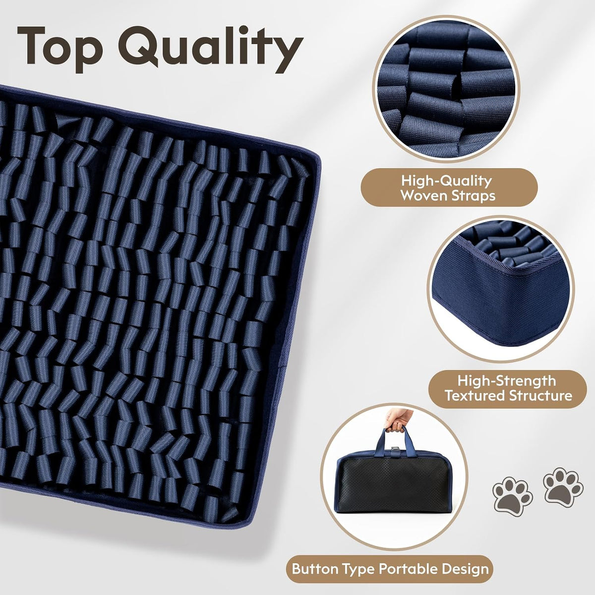 FunFurry Snuffle Mat for Dogs, Dog Puzzle Mat - Navy / 14" X 12"-Portable - image 3