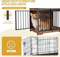 Hzuaneri 77.6 in Double Dog Crate Furniture - Rustic Brown / 31.9"L x 21.7"W x 26.6"H - image 4