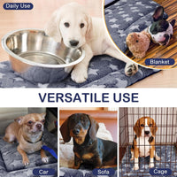 4 Pcs Dog Crate Pads Soft Warm - Rectangular 18 x 24 x 1.6 Inch / Star / Blue - image 4