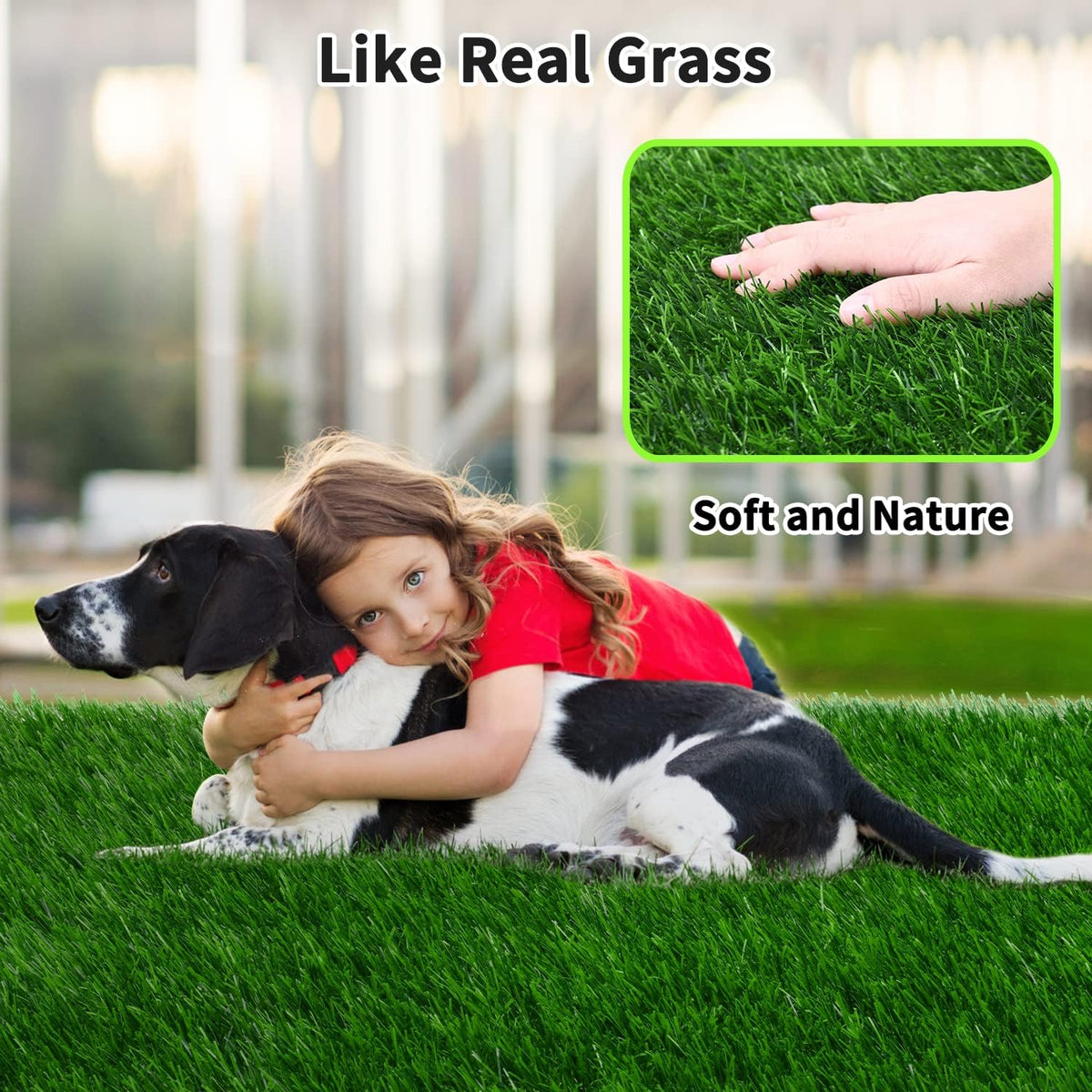 Fake Grass Pad for Dogs Potty Training Artificial Turf - 33x33 Inch / Green - image 4