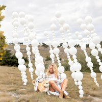 Pearl White Linking Balloons for Wedding Bride Shower Mermaid Party - White / 6 inch - image 3