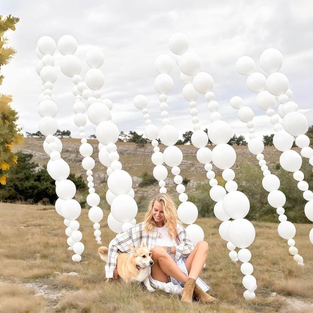 Pearl White Linking Balloons for Wedding Bride Shower Mermaid Party - White / 6 inch - image 3