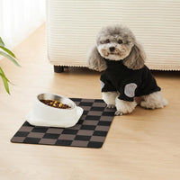 Checkered Dog Feeding Mat - 19"L x 12"W / Brown - image 3