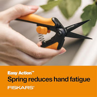 Fiskars 6" Pruning Scissors for Flowers, Buds, Weeds and Small Plants, Garden Snips with Resin Resistant Nonstick Stainless Steel Blades, Gardening Trimmers with Comfortable Handle