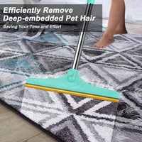Carpet Rake for Pet Hair Removal, Reusable Carpet Scraper Broom – Essentials for Dogs - Blue - image 4