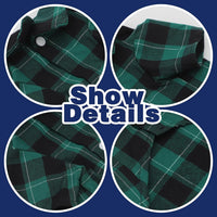 Plaid Dog Shirt: Classic Checkered Style in Pure Cotton for Large - S-(5~7lb) | Chest(~15.5") / Green - image 2