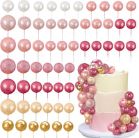 RASSLISA ball cake toppers, 56 plastic pearl balls in three sizes for cake decorating