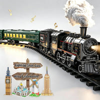 Electric Train Sets for Boys Girls Metal Alloy Christmas Trains Toys - Green Electric Train Set