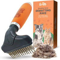 2-in-1 Deshedding & Dematting Comb & Grooming Brush for Dogs & Cats – Essentials for Dogs - Double Row Dematting Comb