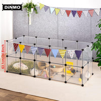 DINMO 28 Panels Bunny Playpen, Iron Net Bottom - Plastic-38 panels - image 2