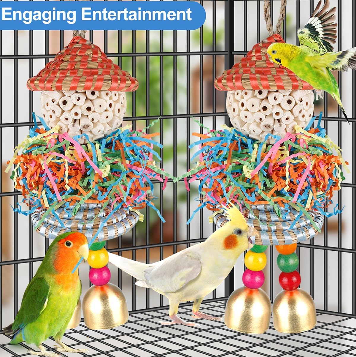 Bird Toys, Cockatiel, Conure, Love Birds, Parakeets - Medium D - image 3