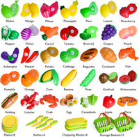 100 PCS Cutting Play Food Toy for Kids Kitchen - Green - image 2