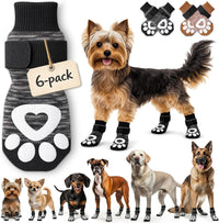 Anti Slip Dog Socks, Dog Socks to Prevent Paw Licking - Grey / XS