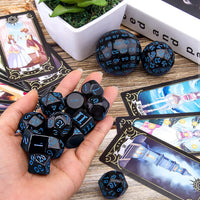 AUSTOR 15 Pieces Complete Polyhedral Dice Set D3-D100 Game Dice Set – Fun for Kids & Family - Black & Blue - image 3