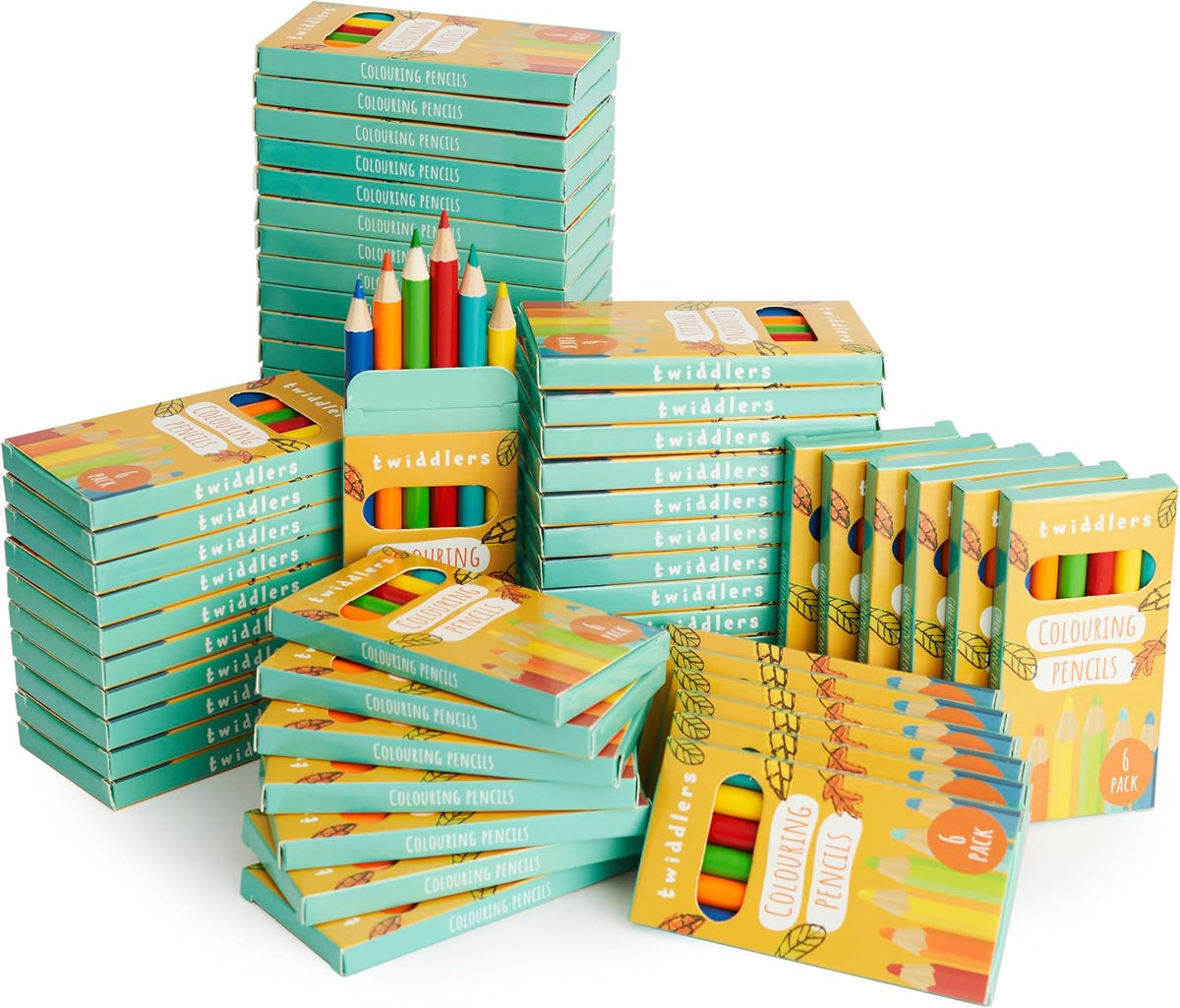 THE TWIDDLERS 30 Pack Mini Colored Pencils, 6 Pencils per box - 6 Count (Pack of 60) / 60 Pack