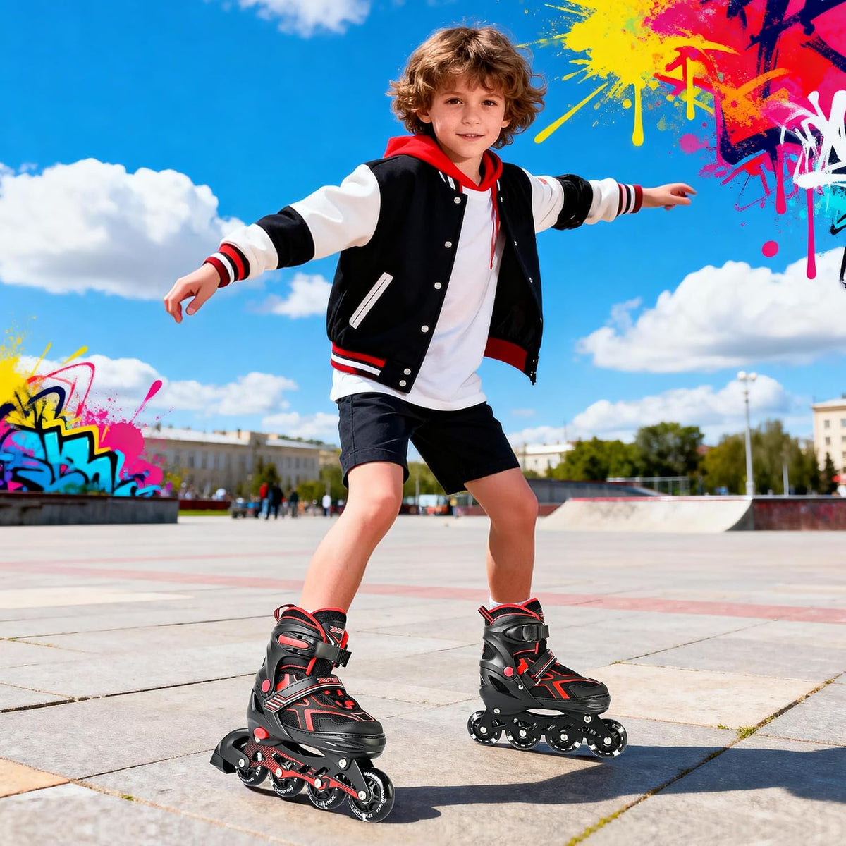 2PM SPORTS Adjustable Inline Skates for Kids, Youth and Adults – Fun for Kids & Family - B Red / Medium - Big Kid (13C-4 US) - image 4