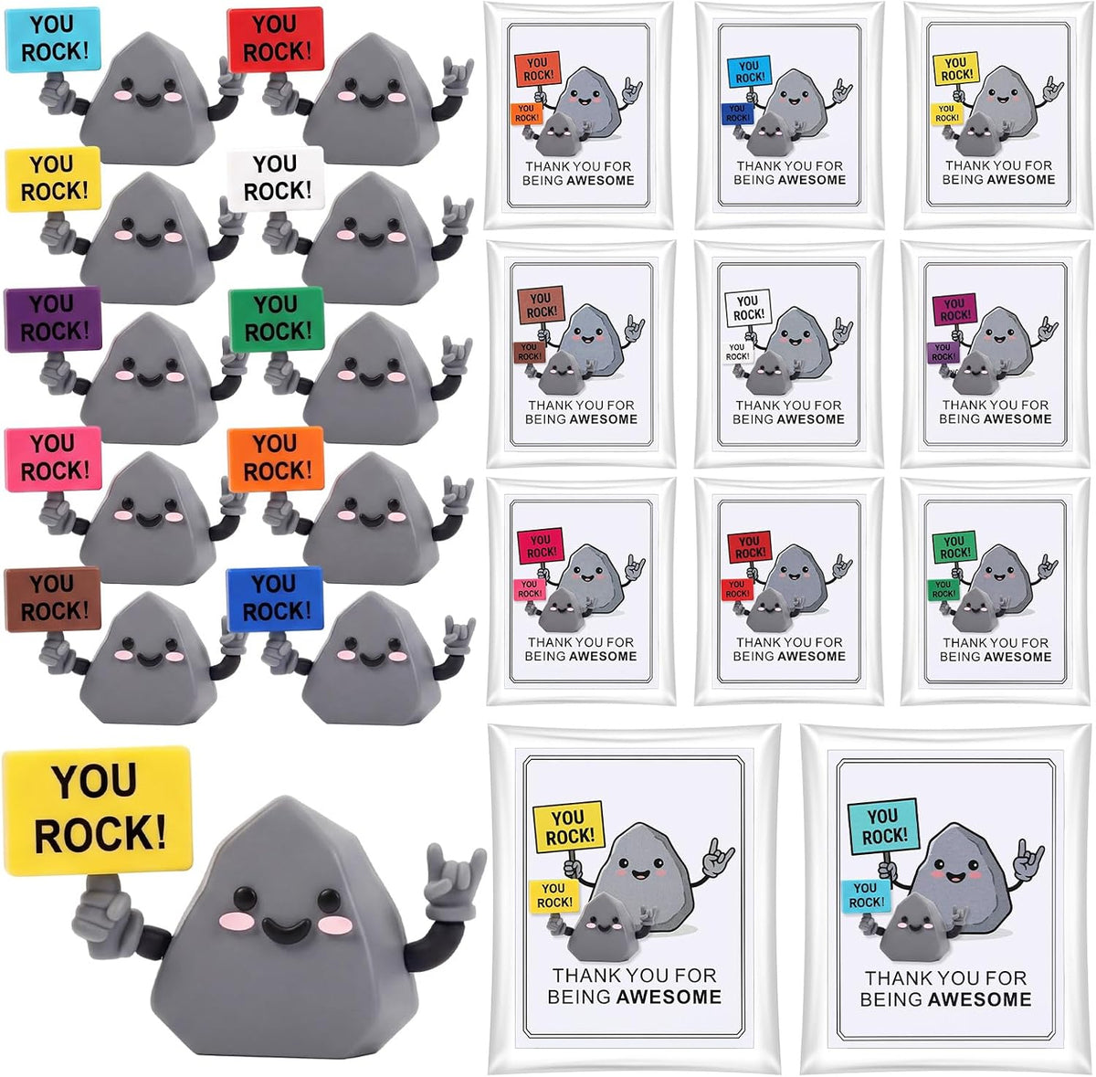 Gejoy 48 mini rubber positive figures with cards, potato, pickle, duck and flamingo - view 6