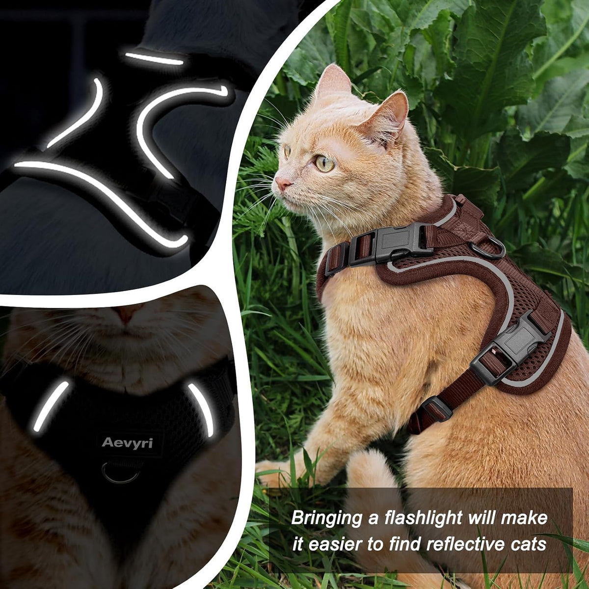 Cat Harness, Cat Harness and Leash for Walking - Brown / S(4-6lb) - image 3