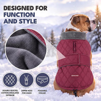 Spark Paws Quilted Dog Winter Coat - Red / XX-Large - image 3