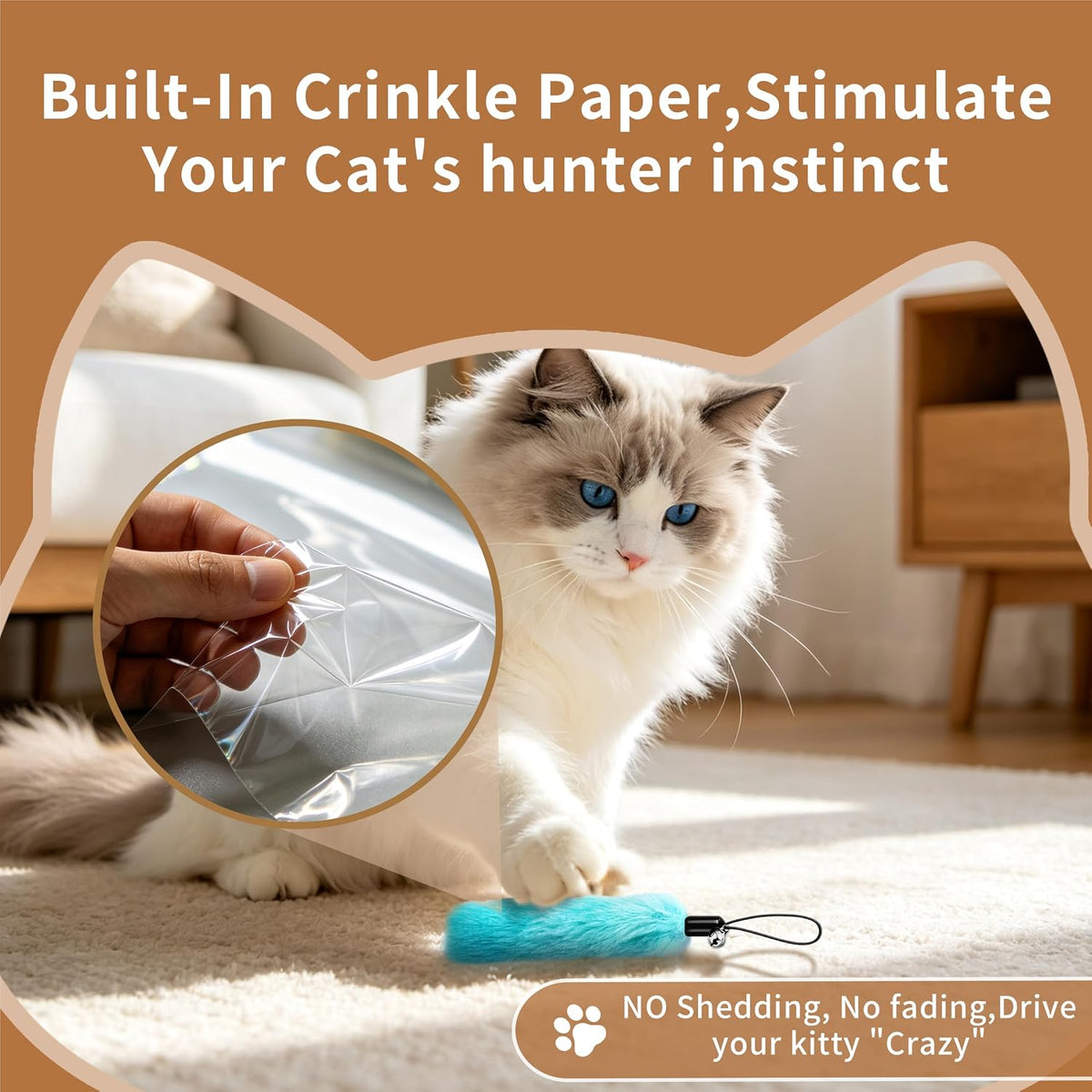 Upgraded 2.36 Inch Large Interactive Cat Toys Ball for Indoor Cats - Multicolor - image 4