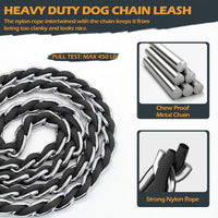 Chain Dog Leash, Bite-Proof Metal Leash - Black / 4FT(30-80lb) - image 4