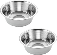 Pet Feeder Stainless Steel Dog Bowls Replacement 8" Diameter 2-Pack – Essentials for Dogs - 7 cup (Standard) / Double Pack