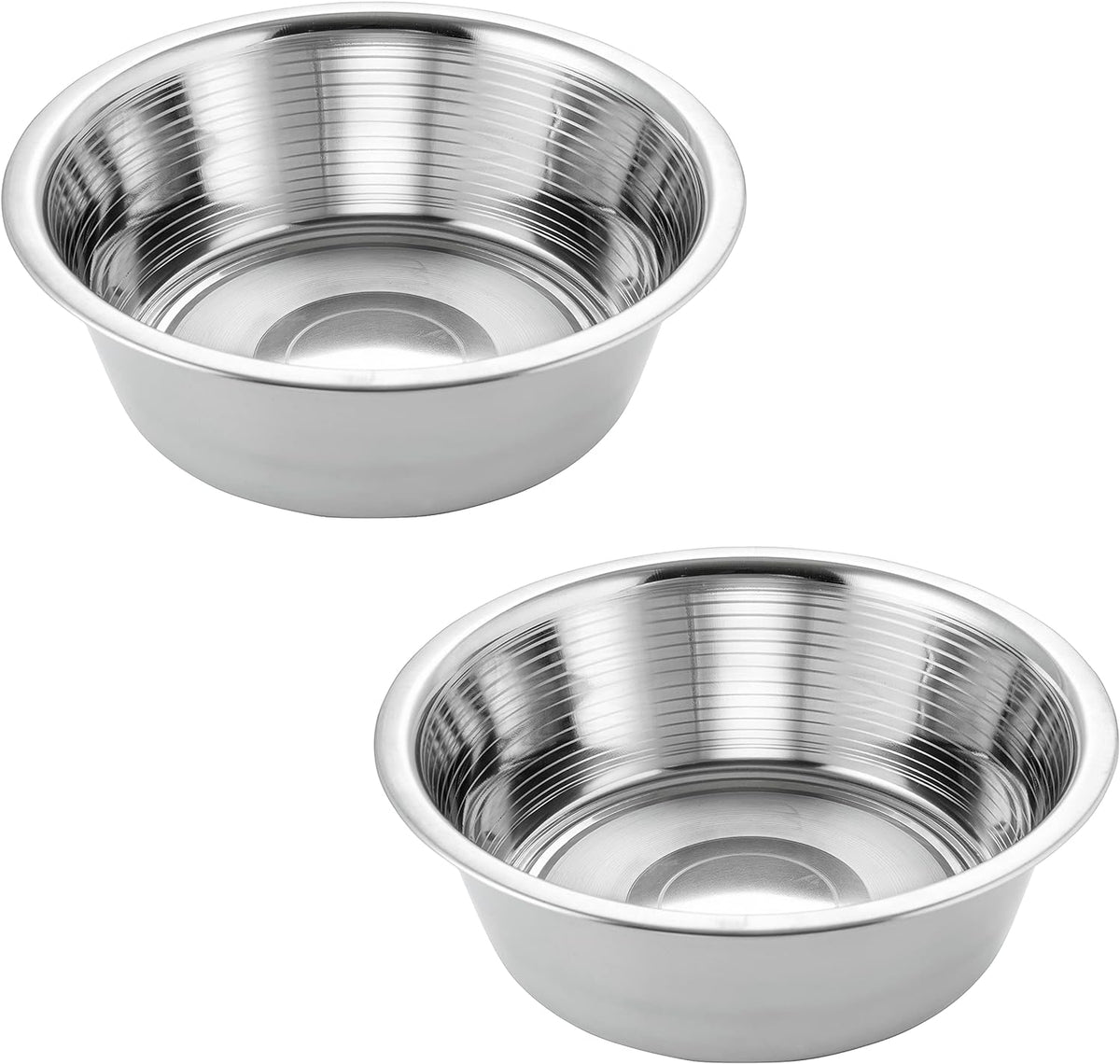 Pet Feeder Stainless Steel Dog Bowls Replacement 8" Diameter 2-Pack – Essentials for Dogs - 7 cup (Standard) / Double Pack