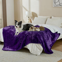Soft Waterproof Blanket for Bed Couch Sofa - 60x80 inches / Dark Purple - image 4
