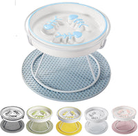 Ceramic Elevated Slow Feeder Cat Bowl, Anti Vomit - Blue