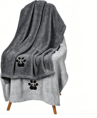 Dogvingpk Dog Towels for Drying Dogs 2 Pack - Grey and Black / M-36" * 28"