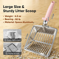 Large Metal Cat Litter Scoop w/ Deep Shovel - Pink - image 2