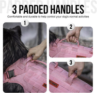 OneTigris Large Tactical Dog Harness No Pull Handle XL Black – Essentials for Dogs - Medium / Pink - image 2