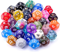 AUSTOR 35 Pieces 20 Sided Dice Polyhedral Dice Set Mixed Color Game - 12 Sideds